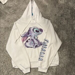 Disney White Hoodie with Stitch Design